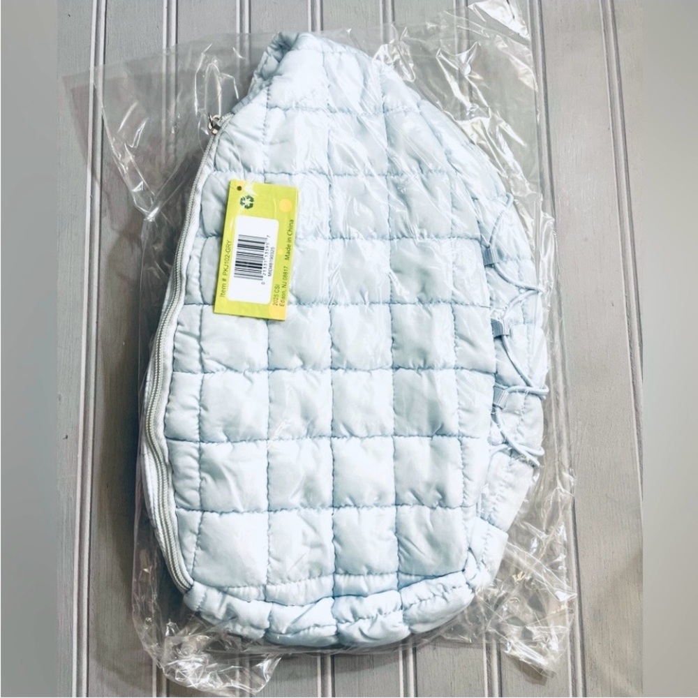 Quilted Light Blue Shoulder Bag
